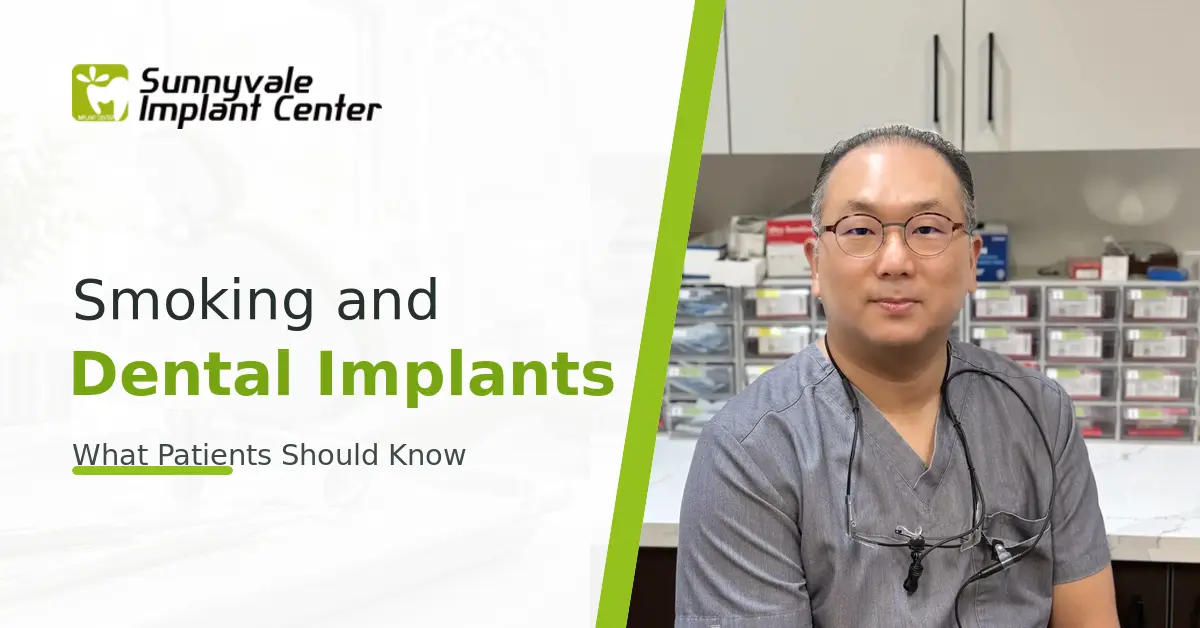 Dr. Jang beside the title “Smoking and Dental Implants.”